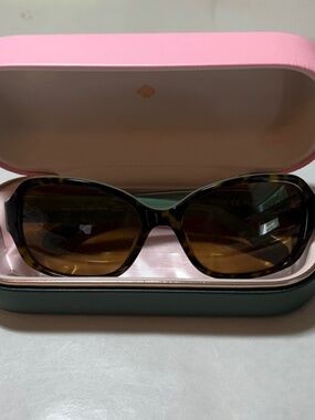 Kate Spade Tortoiseshell and Green Round Plastic Polarized Woman’s Sunglasses